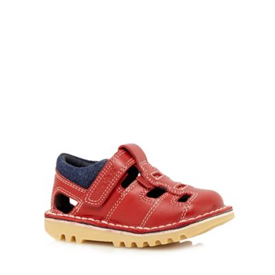 Kickers Boys' red leather sandals